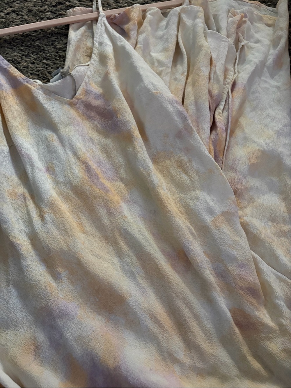 a new day Cream Maxi Dress with Soft Pastel Tie-Dye